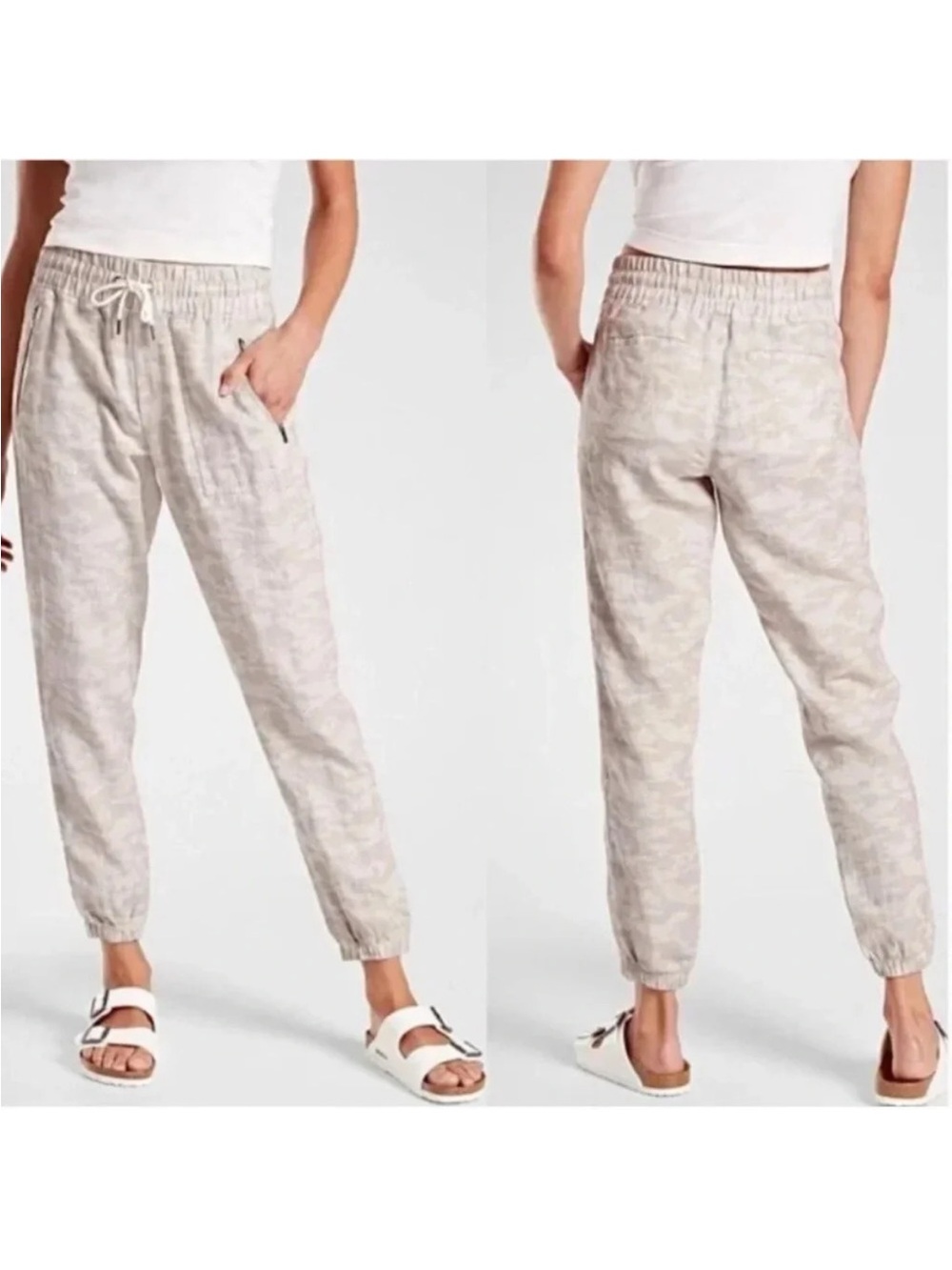 Athleta Cabo Tide Linen Jogger 100% Linen Size 6 NWT New - Picture 2 of 14